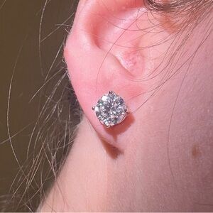 Moissanite Stud Earrings 925 Sparkling Silver Earrings